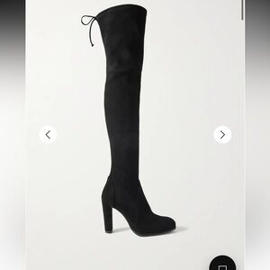 Stuart Weitzman Black Over-the-Knee Boots with Block Heel